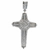 Men's Latin Cross Hip Hop Pendant Silver Tone Iced Bling Out CZ 5"