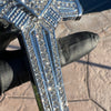 Men's Latin Cross Hip Hop Pendant Silver Tone Iced Bling Out CZ 5"