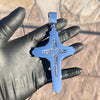 Men's Latin Cross Hip Hop Pendant Silver Tone Iced Bling Out CZ 5"