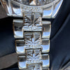 Men's Old School Geneva Black Marijuana Weed Leaf Watch CZ Iced Silver Tone 8"