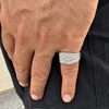 Men’s Shiny Silver Tone Squared-Off Nugget Ring Chunky Size 7-13