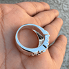 Men’s Shiny Silver Tone Squared-Off Nugget Ring Chunky Size 7-13