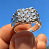 Men’s Shiny Silver Tone Squared-Off Nugget Ring Chunky Size 7-13