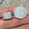 Men’s Shiny Silver Tone Squared-Off Nugget Ring Chunky Size 7-13