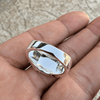 Men’s Shiny Silver Tone Squared-Off Nugget Ring Chunky Size 7-13
