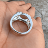 Men’s Shiny Silver Tone Squared-Off Nugget Ring Chunky Size 7-13