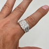 Men’s Shiny Silver Tone Squared-Off Nugget Ring Chunky Size 7-13