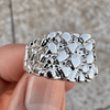 Men’s Shiny Silver Tone Squared-Off Nugget Ring Chunky Size 7-13