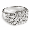 Men’s Shiny Silver Tone Squared-Off Nugget Ring Chunky Size 7-13