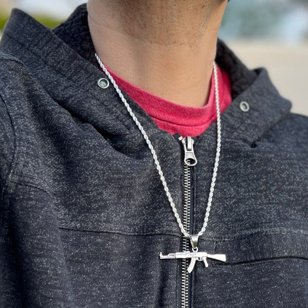 Men's Silver Tone Rope Chain 24