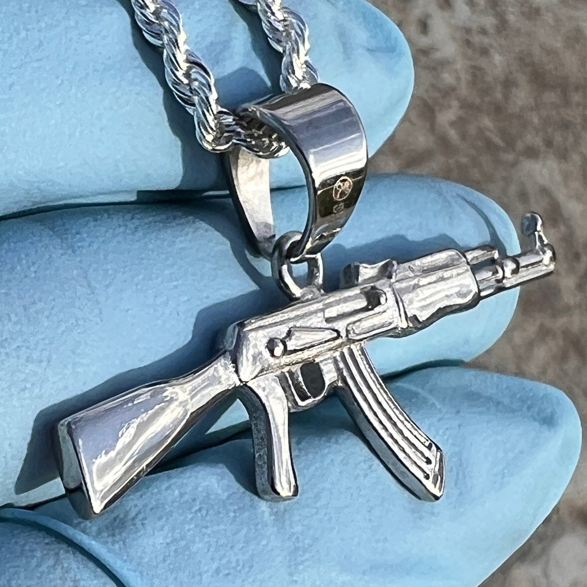 Men's Silver Tone Rope Chain 24