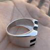 Men’s Solid 925 Sterling Silver Black Onyx Signet Pinky Ring