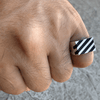 Men’s Solid 925 Sterling Silver Black Onyx Signet Pinky Ring