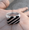 Men’s Solid 925 Sterling Silver Black Onyx Signet Pinky Ring