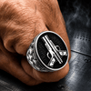 Men's Solid 925 Sterling Silver Dual Pistol Gun Ring Oxidized Size 7-13