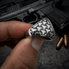 Men's Solid 925 Sterling Silver Dual Pistol Gun Ring Oxidized Size 7-13