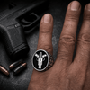 Men's Solid 925 Sterling Silver Dual Pistol Gun Ring Oxidized Size 7-13