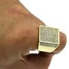 Men's Square Side Pave Gold Finish Iced Flooded Out Hip Hop Ring