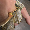 Men's Square Side Pave Gold Finish Iced Flooded Out Hip Hop Ring