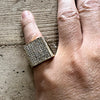 Men's Square Side Pave Gold Finish Iced Flooded Out Hip Hop Ring