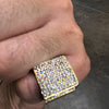 Men's Square Side Pave Gold Finish Iced Flooded Out Hip Hop Ring