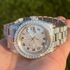 Men's Watch 15.3ct VVS Moissanite Iced Flooded Out 316F Stainless Steel