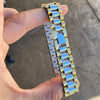 Men's Watchband Link Stainless Steel Two Tone Bracelet 8.5"