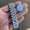 Men's Watchband Link Stainless Steel Two Tone Bracelet 8.5"