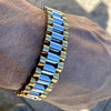 Men's Watchband Link Stainless Steel Two Tone Bracelet 8.5"