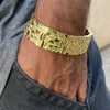 Mens 14K Gold Finish "Gold Nugget" Bracelet Big 24MM Thick x 8" Inch