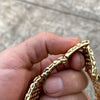 Mens 14K Gold Finish "Gold Nugget" Bracelet Big 24MM Thick x 8" Inch