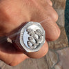 Mens 925 Sterling Silver Allah Ring Islam Arab Muslim Quran CZ