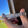 Mens 925 Sterling Silver Presidential Bracelet Iced CZ 11MM Thick 8.5"