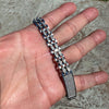 Mens 925 Sterling Silver Presidential Bracelet Iced CZ 11MM Thick 8.5"