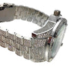 Mens Big Face Micro Pave Silver Tone Iced Flooded Out Watch