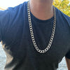 Mens Cuban Link Stainless Steel Chain Necklace 12MM 30"