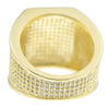 Mens Gold Finish Domed Square Iced CZ Ring 20x18MM