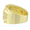 Mens Gold Finish Rectangle Iced CZ Ring 16x11MM