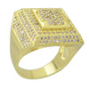 Mens Gold Finish Square CZ Iced Ring 20x20MM