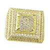 Mens Gold Finish Square CZ Iced Ring 20x20MM