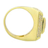 Mens Gold Finish Square CZ Iced Ring 20x20MM