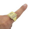 Mens Gold Finish Square CZ Iced Ring 20x20MM