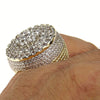 Mens Huge CZ Iced Flower Cluster Gold Finish Ring 27MM