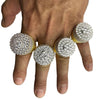 Mens Huge CZ Iced Flower Cluster Gold Finish Ring 27MM