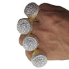 Mens Huge CZ Iced Flower Cluster Gold Finish Ring 27MM