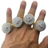 Mens Huge CZ Iced Flower Cluster Gold Finish Ring 27MM