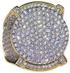 Mens Huge CZ Round Two-Tone Ring 22MM