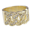 Mens Iced Cuban Link Gold Finish Hip Hop Ring 25MM