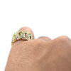 Mens Iced Cuban Link Gold Finish Hip Hop Ring 25MM