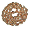Mens Rose Gold Finish Rope Chain Necklace 30" x 10MM